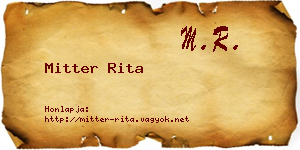 Mitter Rita névjegykártya